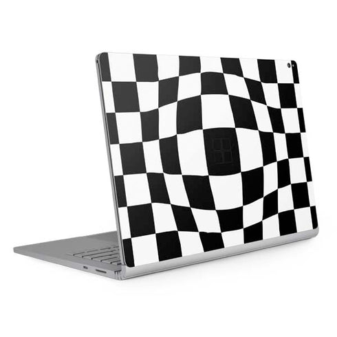 Black and White Zoomed Checkerboard Surface Book 2 15in Skin